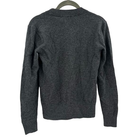 EVERLANE The Cashmere Crew Charcoal Heathered Long Sleeve Knit Size XXS NEW - Picture 2 of 5